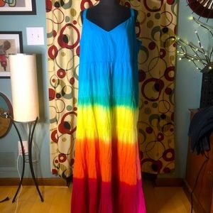 NWT Jessica Simpson Rainbow Maxi Sundress 3X